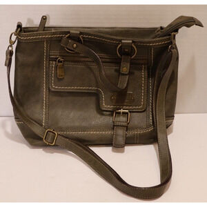 B.O.C. Handbag Faux Leather Tote Olive Adjustable Shoulder Strap Double Handles
